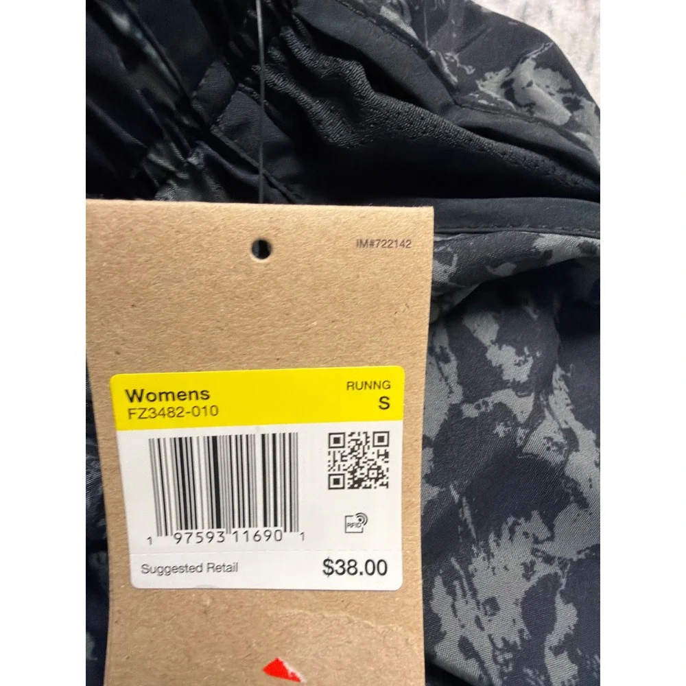 Nike Womens Dri-FIT Running Shorts Black‎ Grey Smoke Print FZ3482-010 Size S NWT